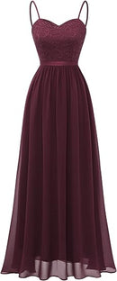 Women's Lace Chiffon Maxi Dress for Weddings