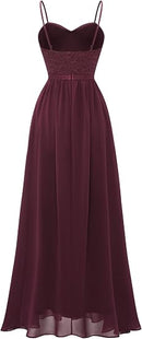 Women's Lace Chiffon Maxi Dress for Weddings