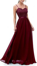 Women's Lace Chiffon Maxi Dress for Weddings