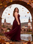Women's Lace Chiffon Maxi Dress for Weddings