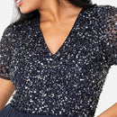 Women's Plus Size Sequin Evening Maxi Dress
