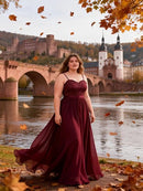 Women's Lace Chiffon Maxi Dress | Wedding Guest & Bridesmaid